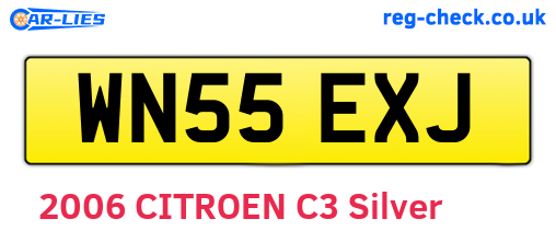 WN55EXJ are the vehicle registration plates.