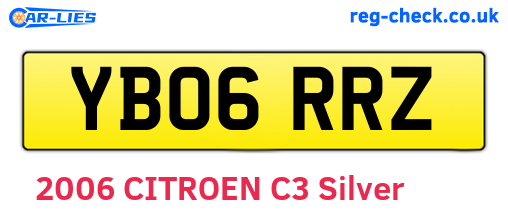 YB06RRZ are the vehicle registration plates.