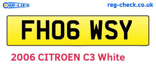 FH06WSY are the vehicle registration plates.
