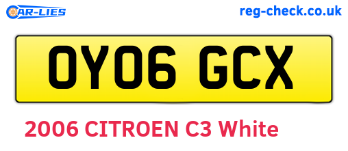 OY06GCX are the vehicle registration plates.