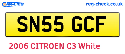 SN55GCF are the vehicle registration plates.