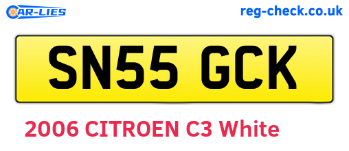 SN55GCK are the vehicle registration plates.