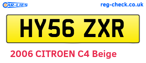 HY56ZXR are the vehicle registration plates.