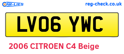 LV06YWC are the vehicle registration plates.