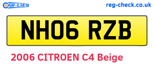 NH06RZB are the vehicle registration plates.