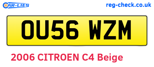 OU56WZM are the vehicle registration plates.