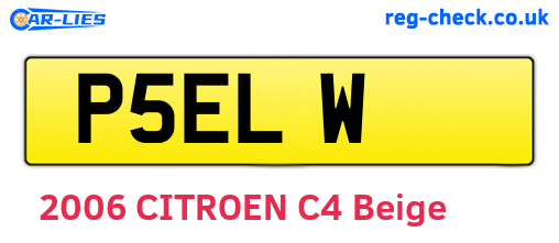 P5ELW are the vehicle registration plates.