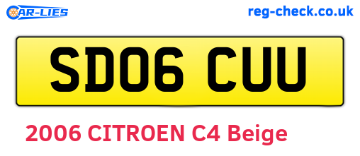 SD06CUU are the vehicle registration plates.
