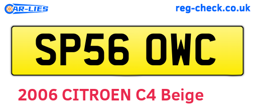SP56OWC are the vehicle registration plates.
