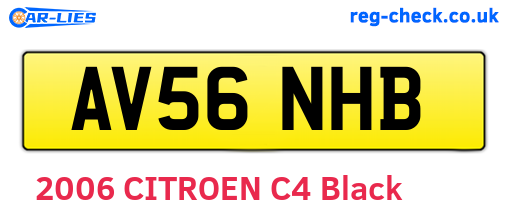 AV56NHB are the vehicle registration plates.