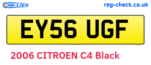 EY56UGF are the vehicle registration plates.