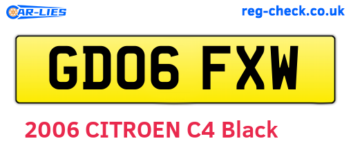 GD06FXW are the vehicle registration plates.