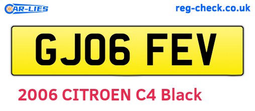 GJ06FEV are the vehicle registration plates.