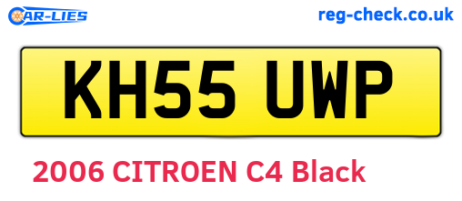 KH55UWP are the vehicle registration plates.