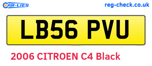LB56PVU are the vehicle registration plates.