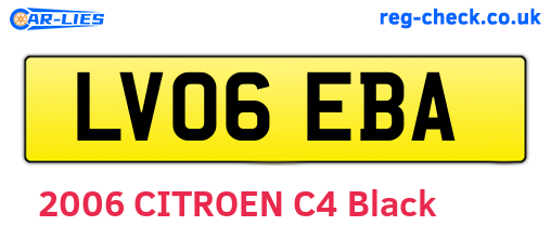 LV06EBA are the vehicle registration plates.