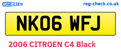 NK06WFJ are the vehicle registration plates.