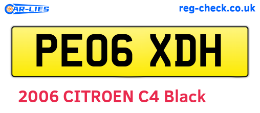 PE06XDH are the vehicle registration plates.