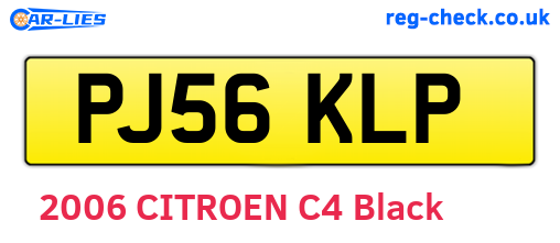 PJ56KLP are the vehicle registration plates.