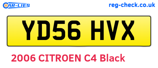 YD56HVX are the vehicle registration plates.