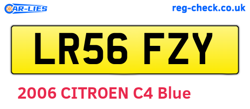 LR56FZY are the vehicle registration plates.
