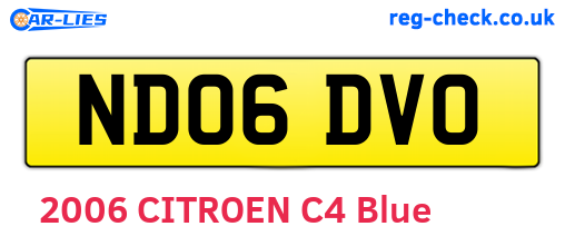 ND06DVO are the vehicle registration plates.