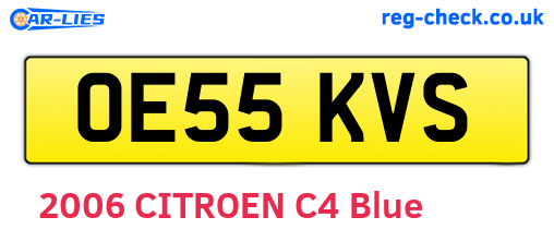 OE55KVS are the vehicle registration plates.