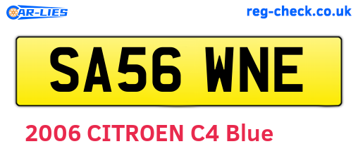 SA56WNE are the vehicle registration plates.
