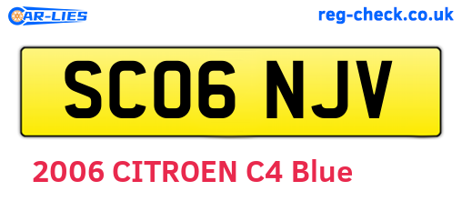 SC06NJV are the vehicle registration plates.