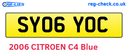 SY06YOC are the vehicle registration plates.
