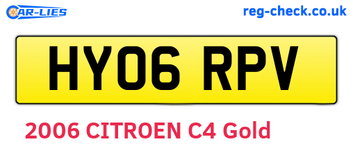 HY06RPV are the vehicle registration plates.