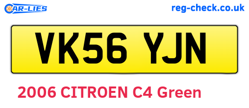 VK56YJN are the vehicle registration plates.