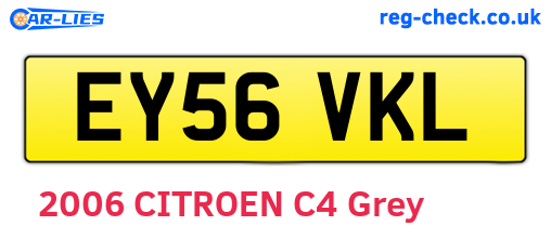 EY56VKL are the vehicle registration plates.
