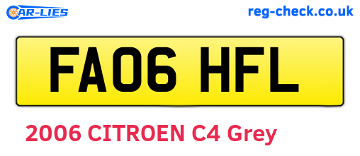 FA06HFL are the vehicle registration plates.