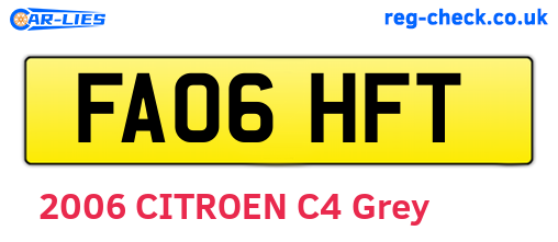 FA06HFT are the vehicle registration plates.