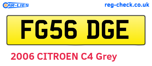 FG56DGE are the vehicle registration plates.