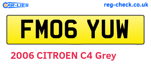 FM06YUW are the vehicle registration plates.