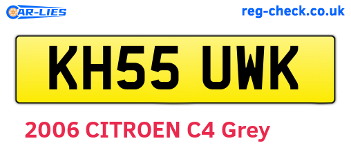 KH55UWK are the vehicle registration plates.