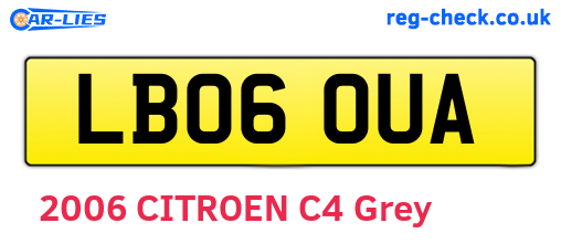 LB06OUA are the vehicle registration plates.