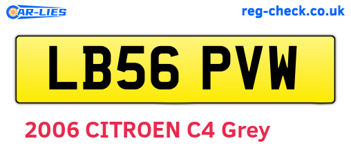 LB56PVW are the vehicle registration plates.