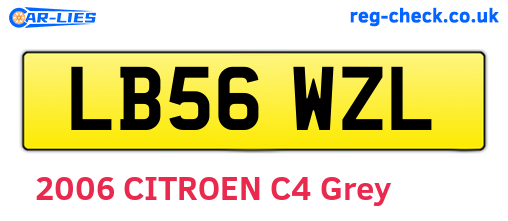 LB56WZL are the vehicle registration plates.