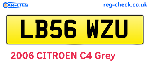 LB56WZU are the vehicle registration plates.