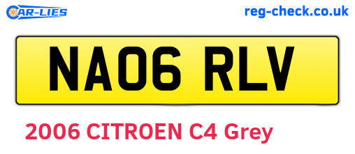 NA06RLV are the vehicle registration plates.