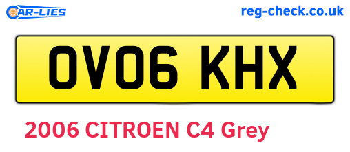 OV06KHX are the vehicle registration plates.