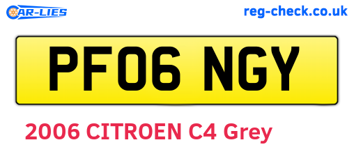 PF06NGY are the vehicle registration plates.