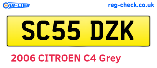 SC55DZK are the vehicle registration plates.