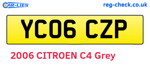 YC06CZP are the vehicle registration plates.
