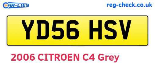 YD56HSV are the vehicle registration plates.