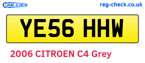 YE56HHW are the vehicle registration plates.