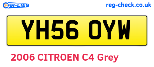 YH56OYW are the vehicle registration plates.